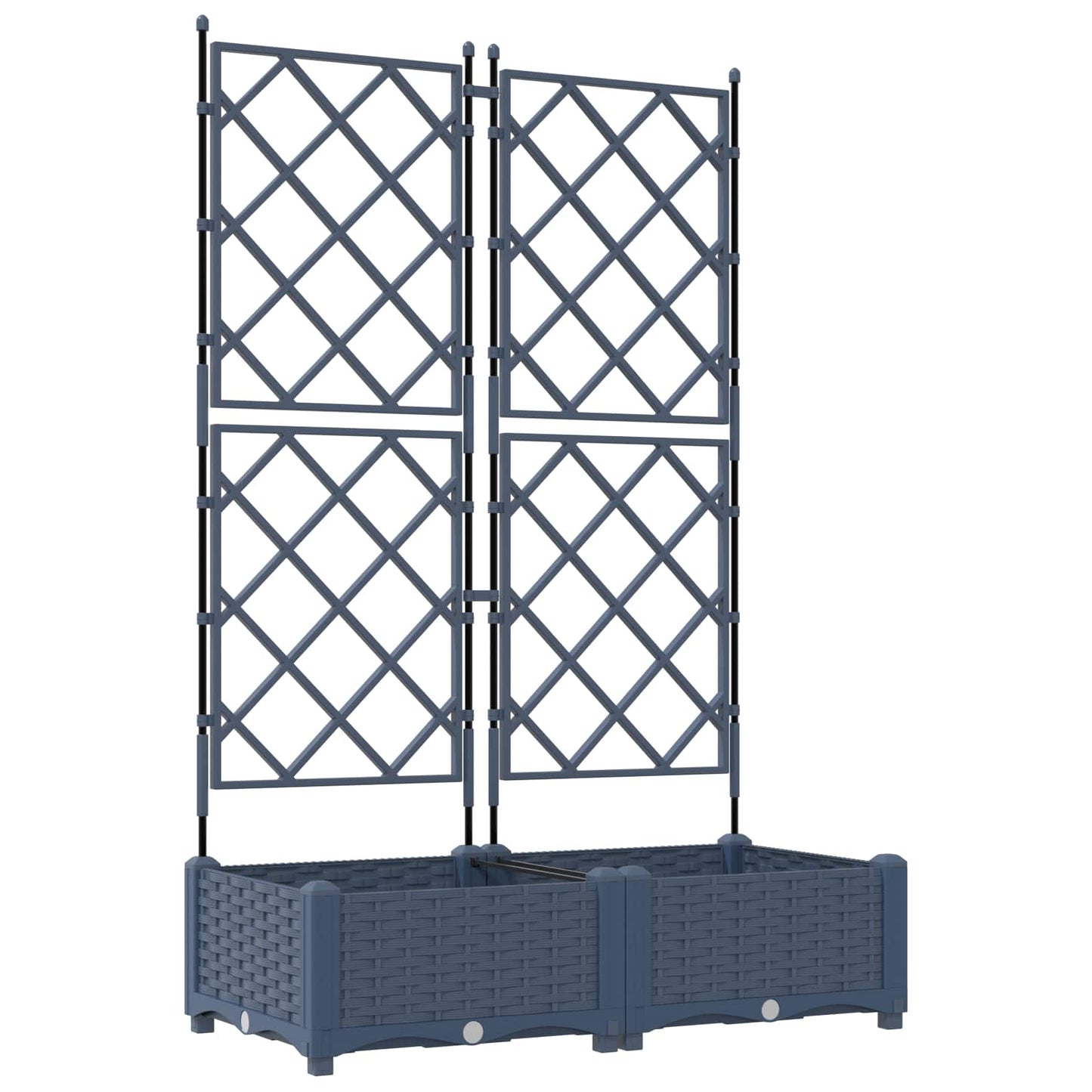 vidaXL Garden Planter 2 pcs Grey 80 x 40 x 125.5 cm PP 2