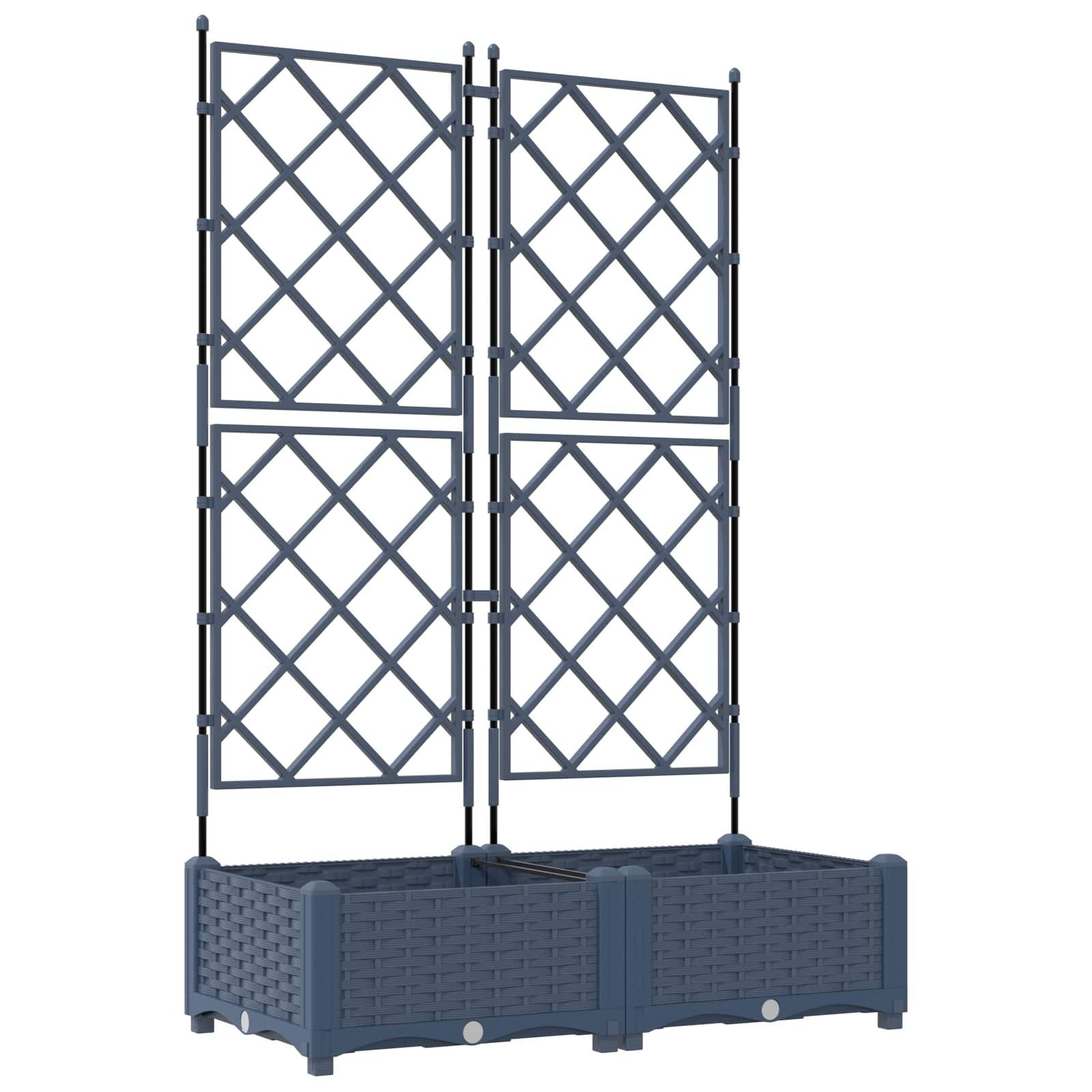 vidaXL Garden Planter 2 pcs Grey 80 x 40 x 125.5 cm PP 2