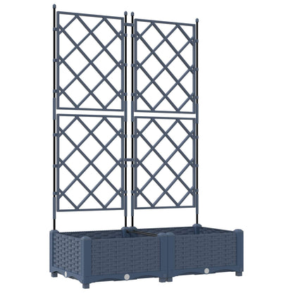 vidaXL Garden Planter 2 pcs Grey 80 x 40 x 125.5 cm PP 2