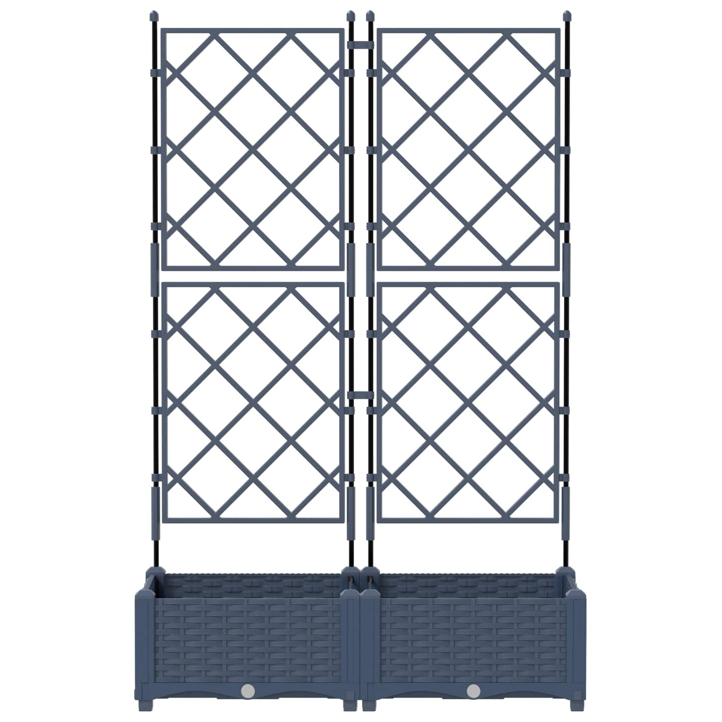 vidaXL Garden Planter 2 pcs Grey 80 x 40 x 125.5 cm PP 4