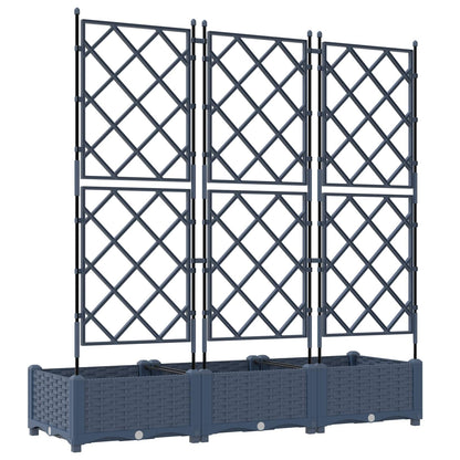 vidaXL Garden Planter 3 pcs Grey 120 x 40 x 125.5 cm PP 6