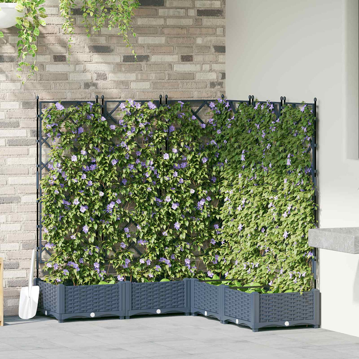 vidaXL Garden Planter PP without Wheel Height 125.5 cm