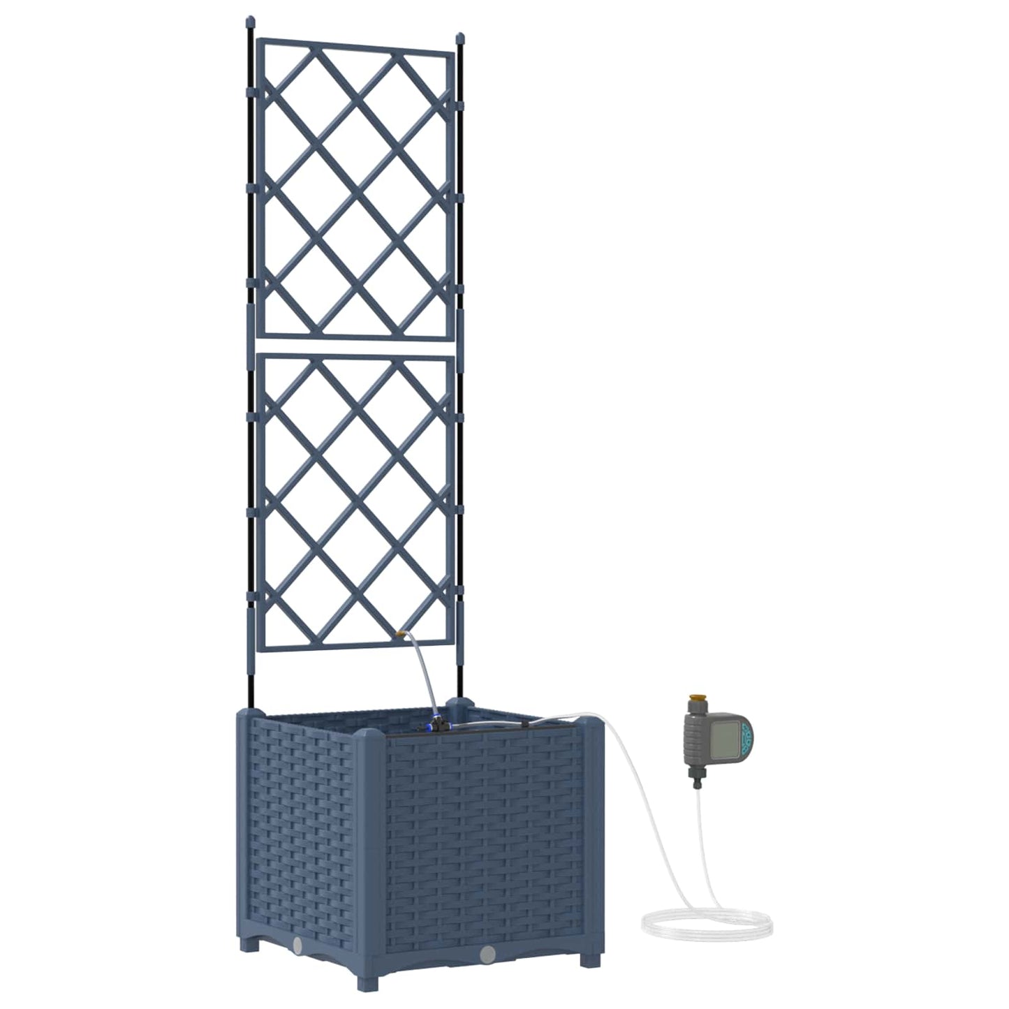 vidaXL Garden Planter Grey 40 x 40 x 142 cm PP 2