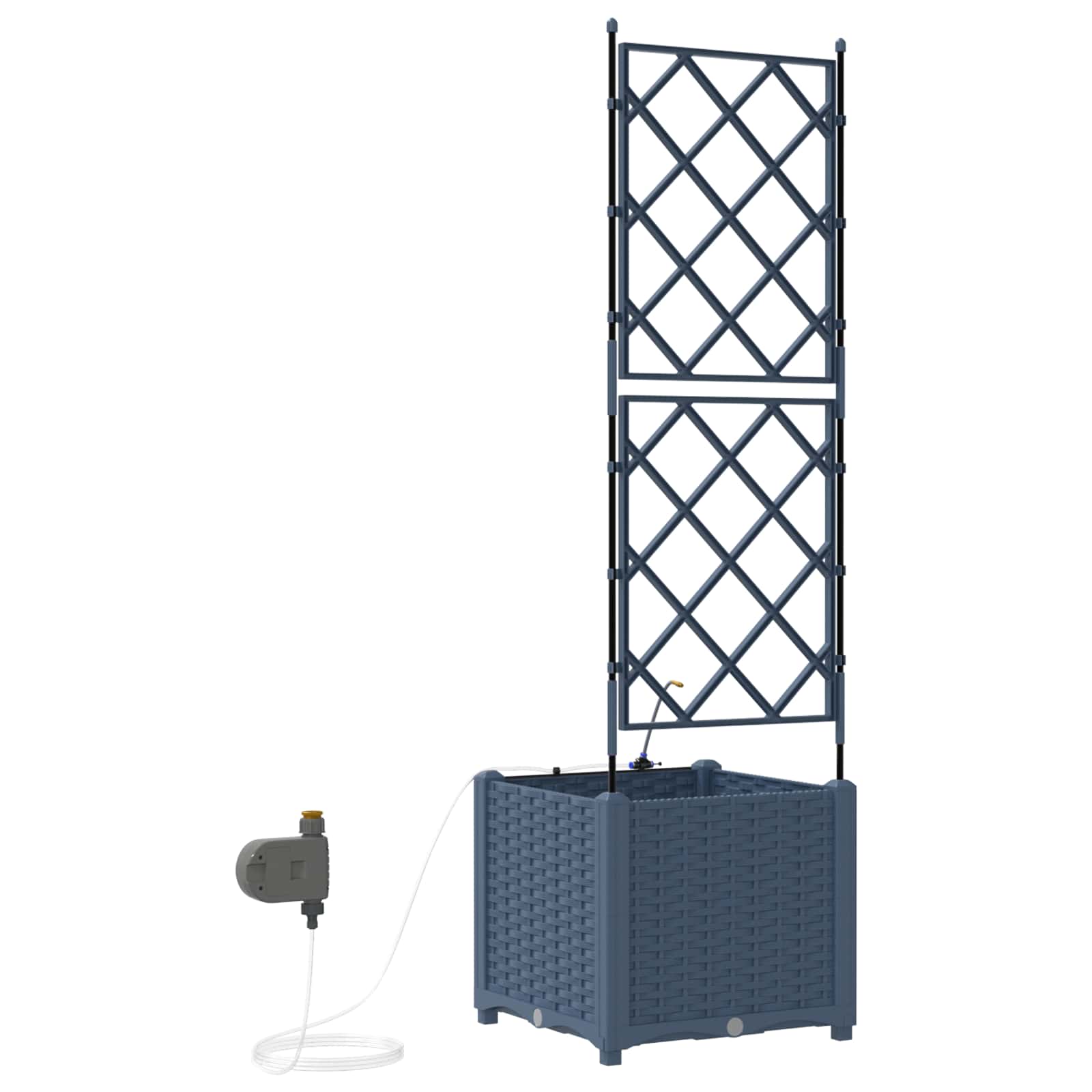 vidaXL Garden Planter Grey 40 x 40 x 142 cm PP 6
