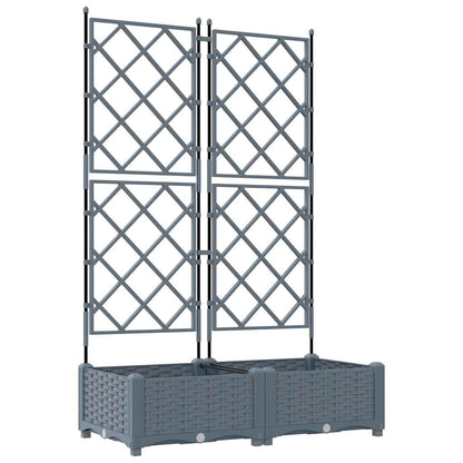 vidaXL Garden Planter 2 pcs LiGht Grey 80 x 40 x 125.5 cm PP 2