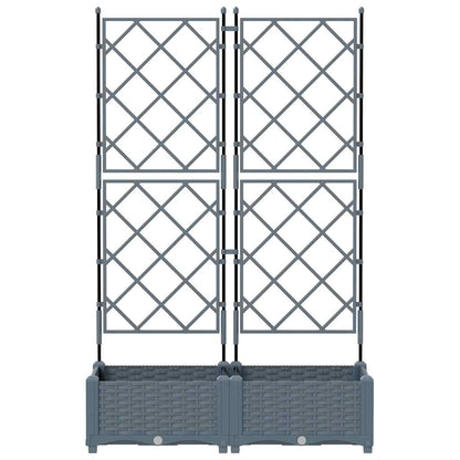 vidaXL Garden Planter 2 pcs LiGht Grey 80 x 40 x 125.5 cm PP 5
