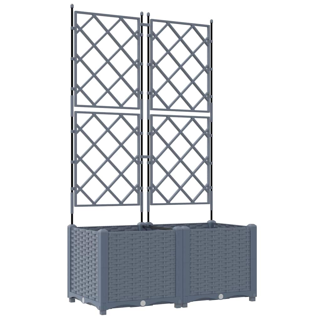 vidaXL Garden Planter 2 pcs LiGht Grey 80 x 40 x 143 cm PP 2