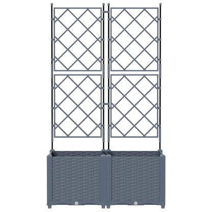 vidaXL Garden Planter 2 pcs LiGht Grey 80 x 40 x 143 cm PP 5