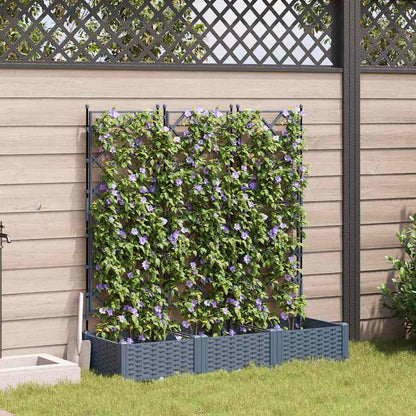 Garden Planter PP without wheel Height 125.5 cm Light grey 120 cm