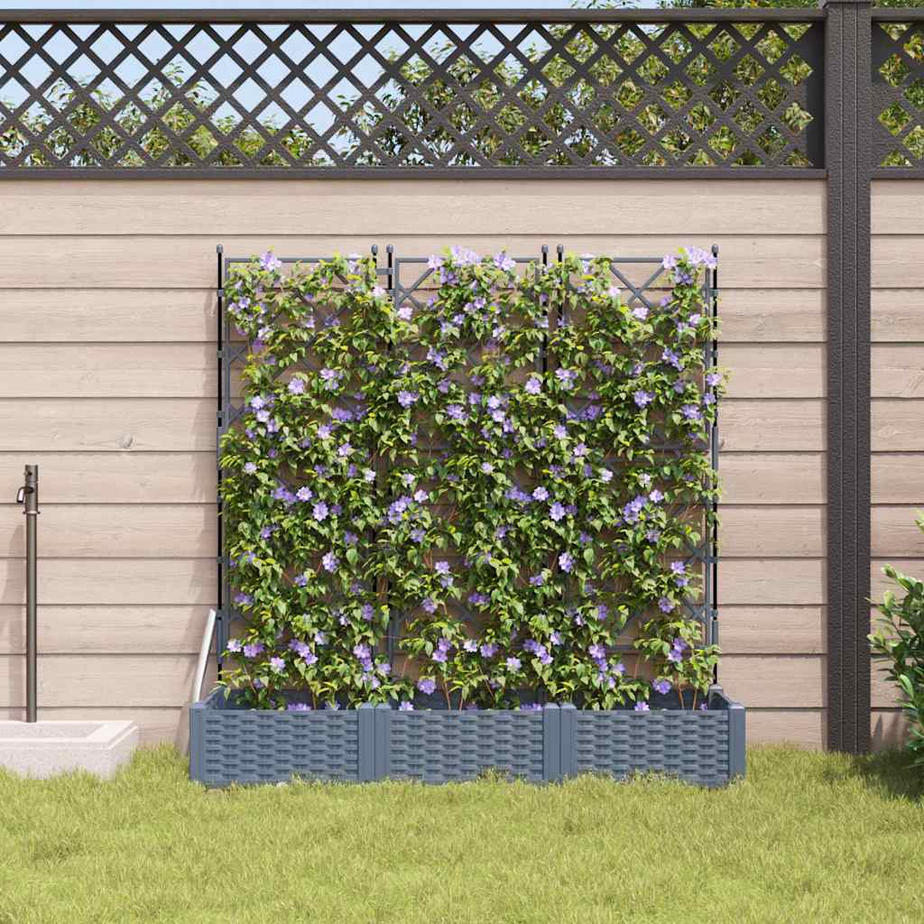 Garden Planter PP without wheel Height 125.5 cm Light grey 120 cm