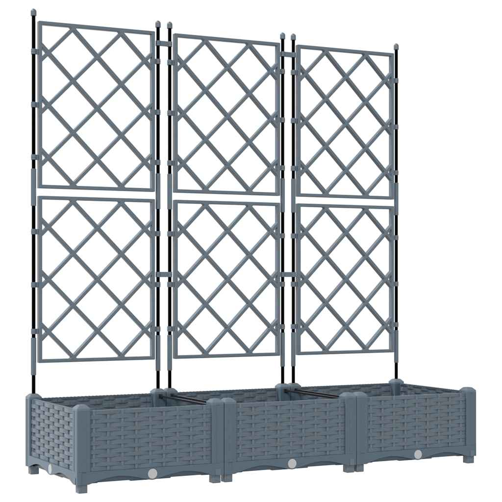 Garden Planter PP without wheel Height 125.5 cm Light grey 120 cm