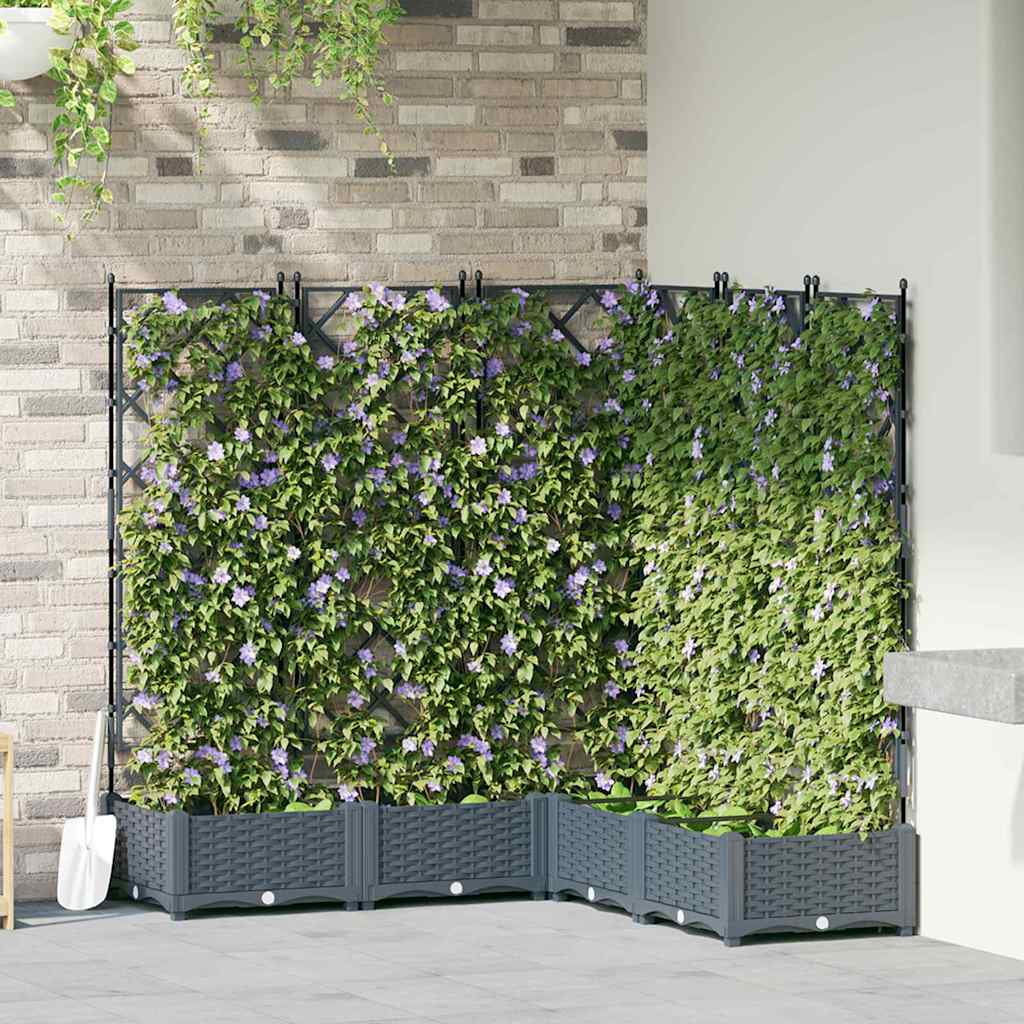 vidaXL Garden Planter PP without Wheel Height 125.5 cm