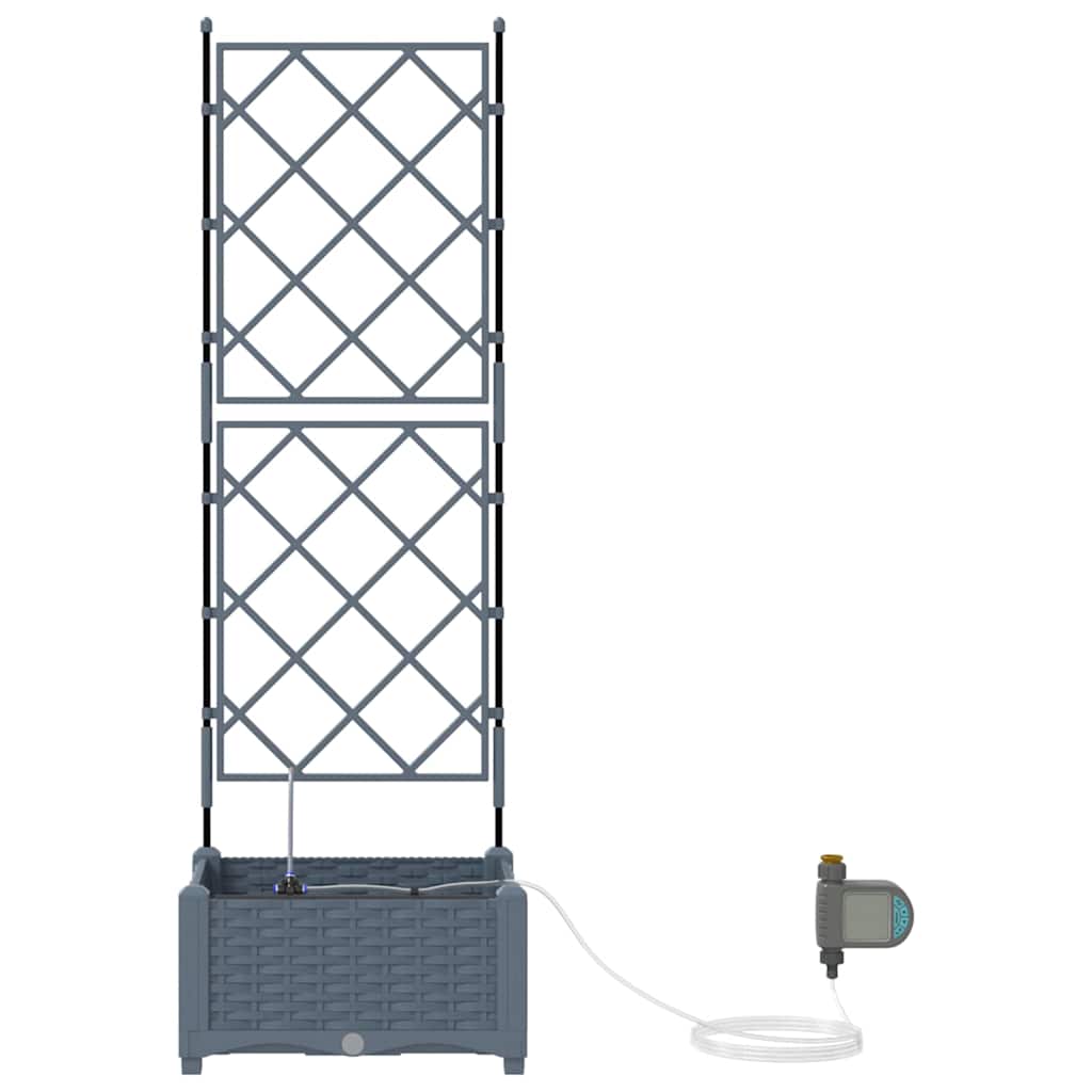vidaXL Garden Planter LiGht Grey 40 x 40 x 126 cm PP 6