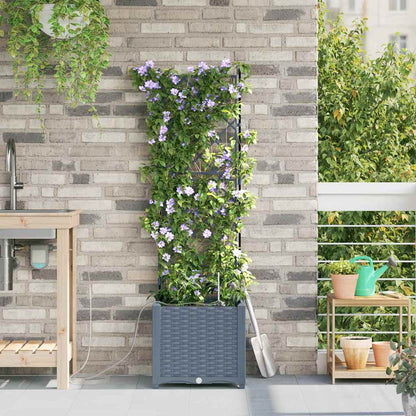 vidaXL Garden Planter 2 pcs LiGht Grey 40 x 40 x 142 cm PP 3