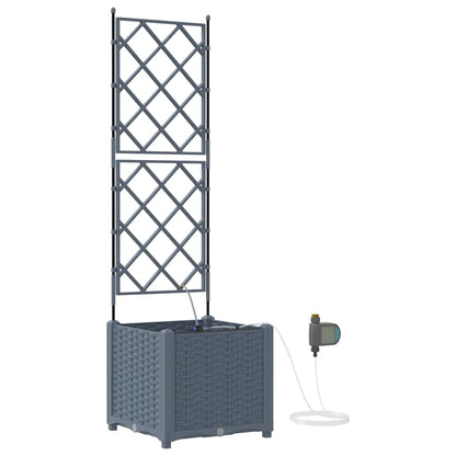 vidaXL Garden Planter 2 pcs LiGht Grey 40 x 40 x 142 cm PP 2
