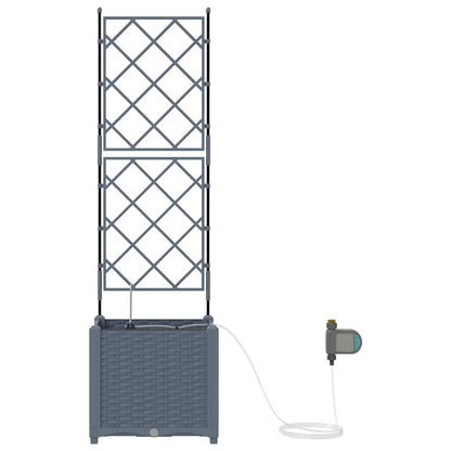 vidaXL Garden Planter 2 pcs LiGht Grey 40 x 40 x 142 cm PP 5