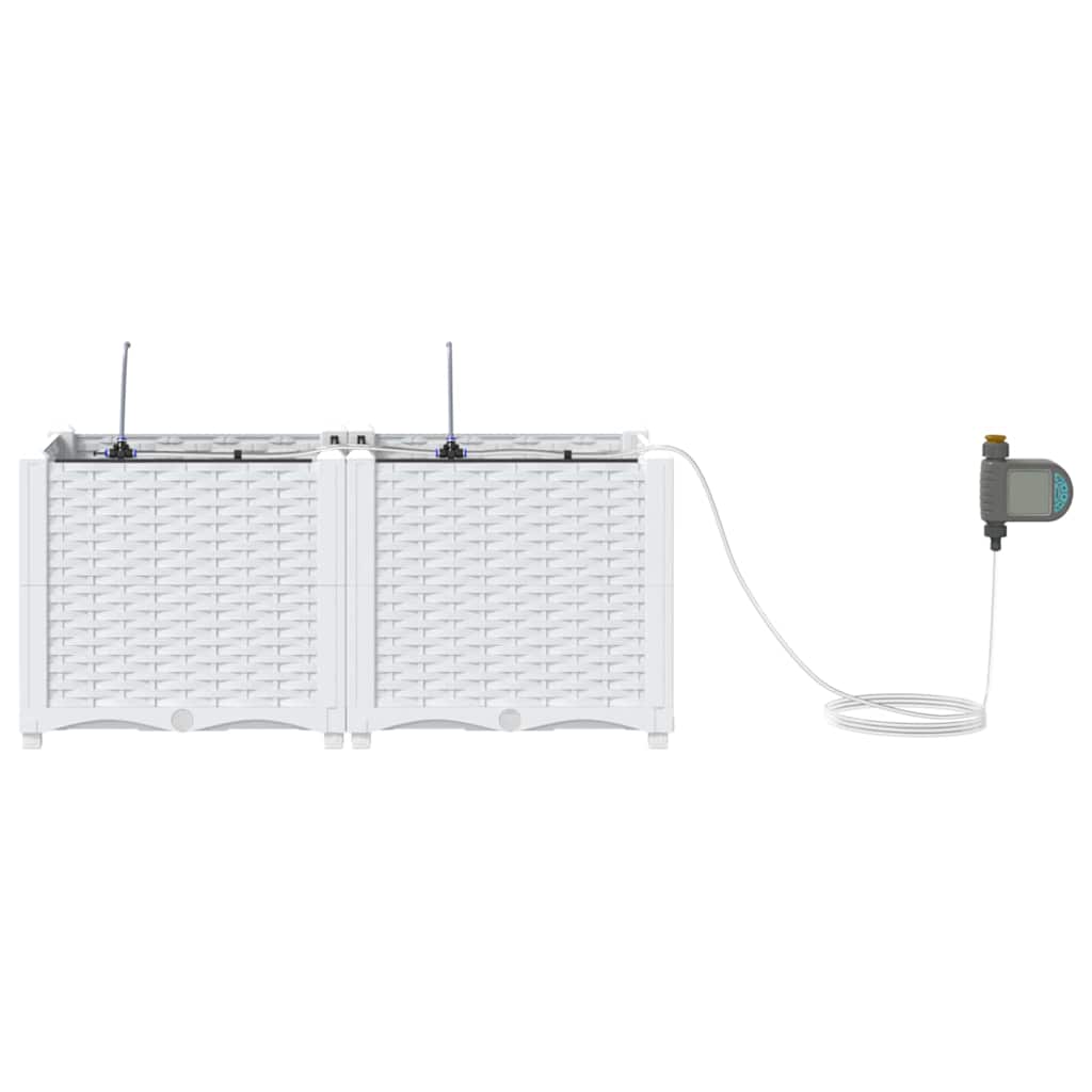 vidaXL Garden Planter 2 pcs White 80 x 40 x 37.5 cm PP 6