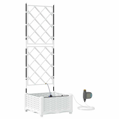 vidaXL Garden Planter White 40 x 40 x 126 cm PP 2