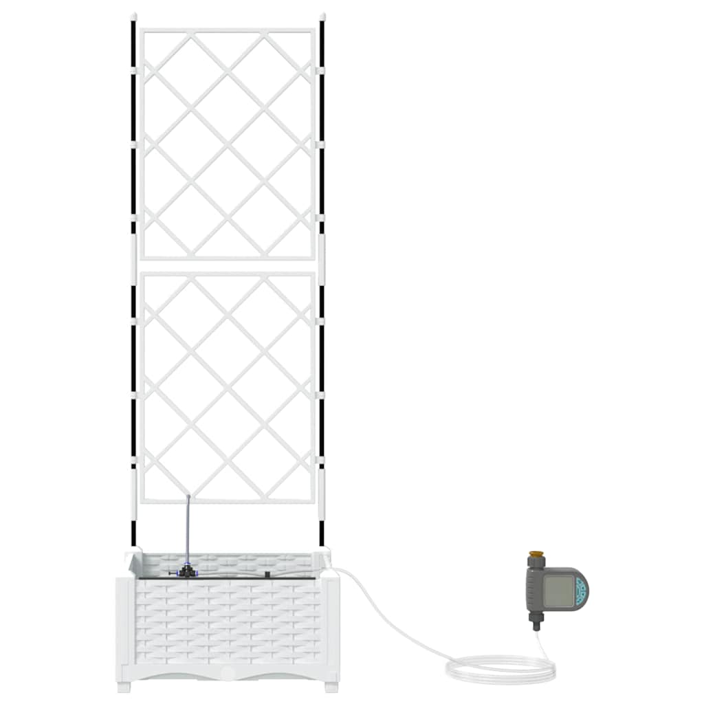 vidaXL Garden Planter White 40 x 40 x 126 cm PP 6