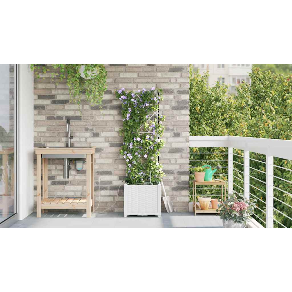 vidaXL Garden Planter White 40 x 40 x 142 cm PP 4