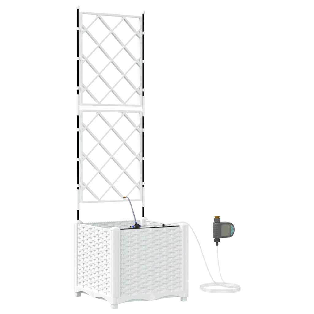 vidaXL Garden Planter White 40 x 40 x 142 cm PP 2