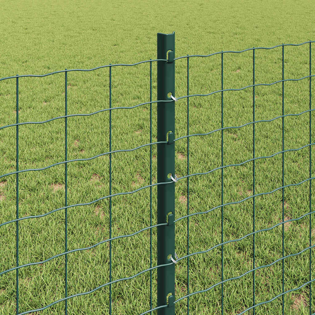vidaXL Embedded Fence Post 11 pcs Green 120 cm Powder-Coated Steel 4