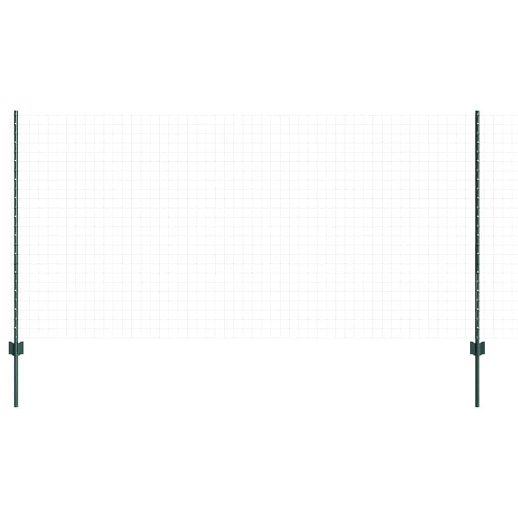 vidaXL Embedded Fence Post 11 pcs Green 160 cm Powder-Coated Steel 3