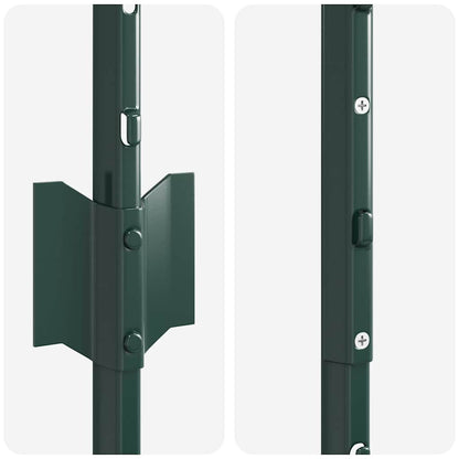 vidaXL Embedded Fence Post 11 pcs Green 200 cm Powder-Coated Steel 6