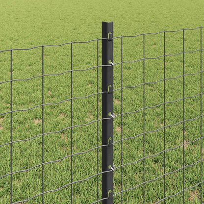 vidaXL Embedded Fence Post 11 pcs Grey 120 cm Powder-Coated Steel 4