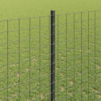 vidaXL Embedded Fence Post 11 pcs Grey 180 cm Powder-Coated Steel 4