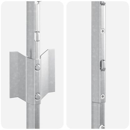 vidaXL Embedded Fence Post 11 pcs Silver 180 cm Powder-Coated Steel 6