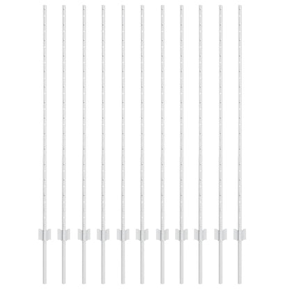 vidaXL Embedded Fence Post 11 pcs Silver 180 cm Powder-Coated Steel 2