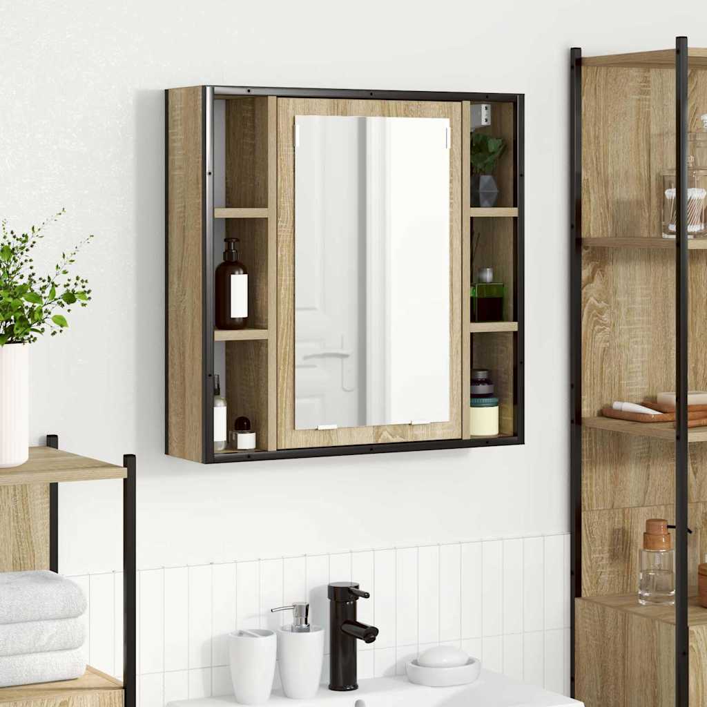 vidaXL Mirror Cabinet Sonoma Oak 60 x 16 x 60 cm Engineered Wood 1