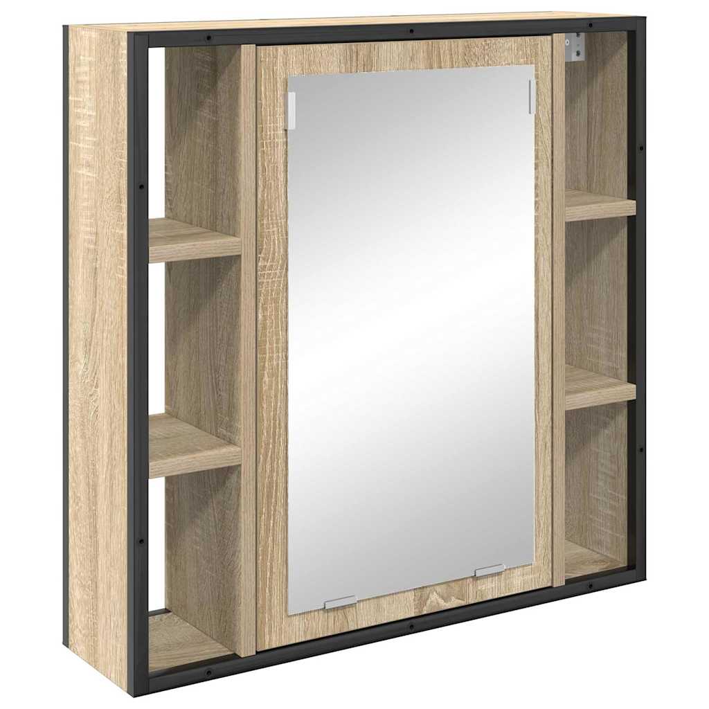 vidaXL Mirror Cabinet Sonoma Oak 60 x 16 x 60 cm Engineered Wood 2