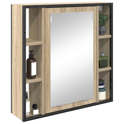 vidaXL Mirror Cabinet Sonoma Oak 60 x 16 x 60 cm Engineered Wood 3