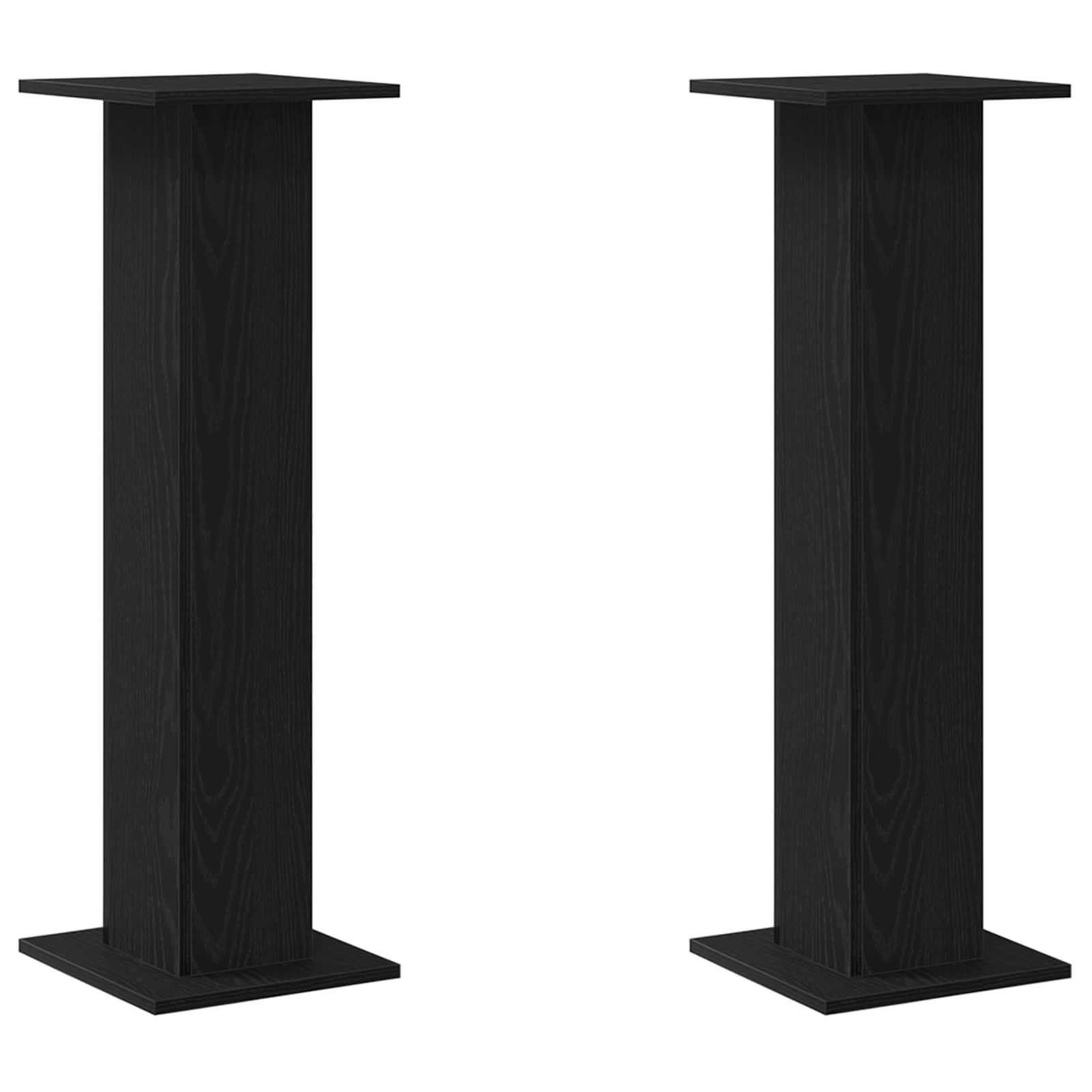 vidaXL Speaker Stands 2 pcs Black Oak 30 x 30 x 95 cm Engineered Wood 2