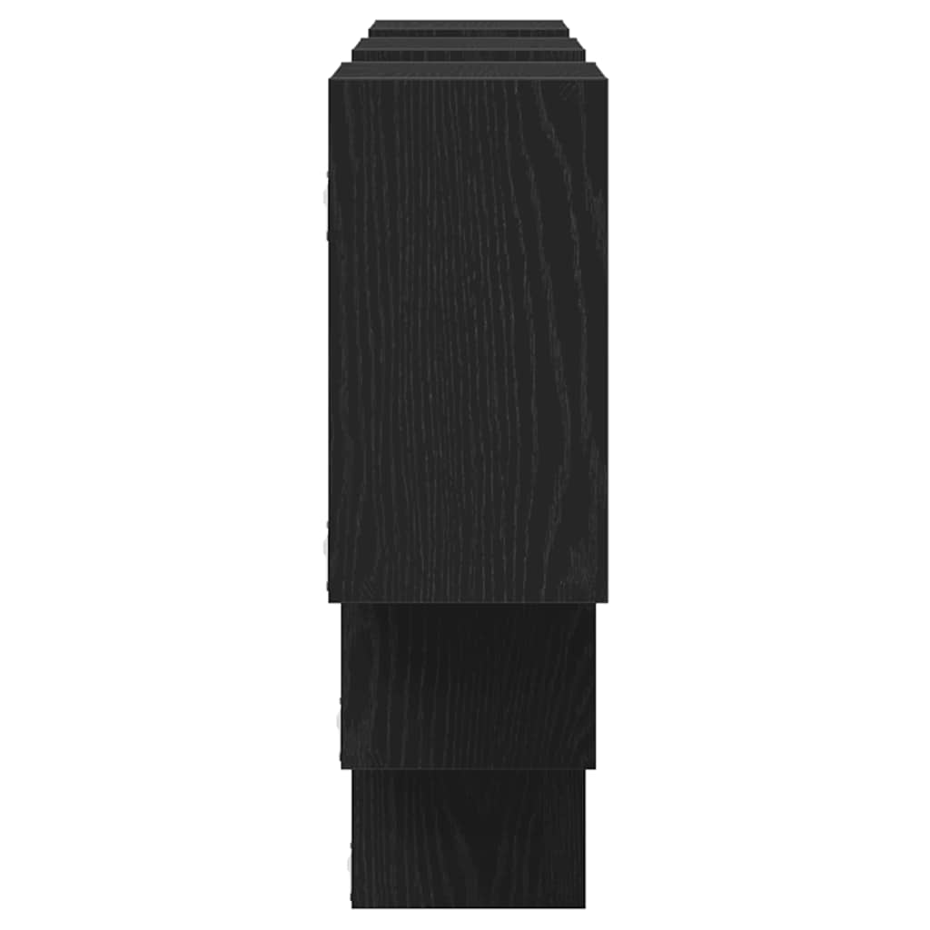 vidaXL Wall Shelf Black Oak 159x18x66 cm Engineered Wood 6