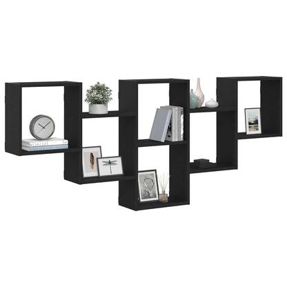 Wall Shelf 159x18x66 cm Engineered Wood Black oak
