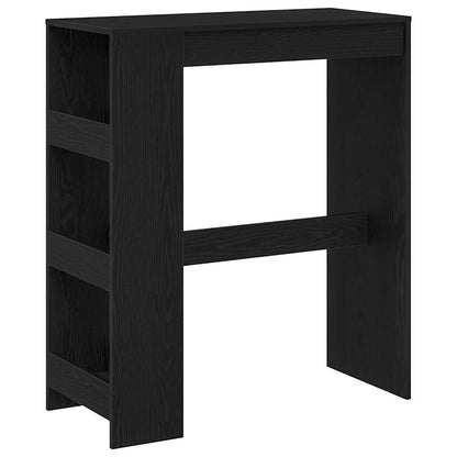 vidaXL Bar Table with Racks Black Oak 90x40x103.5 cm Engineered Wood 2