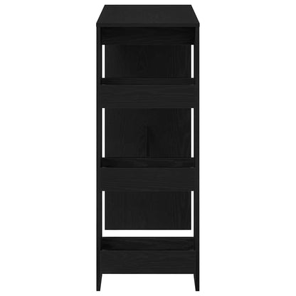 vidaXL Bar Table with Racks Black Oak 90x40x103.5 cm Engineered Wood 6