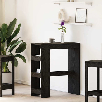 vidaXL Bar Table with Racks Black Oak 90x40x103.5 cm Engineered Wood 1