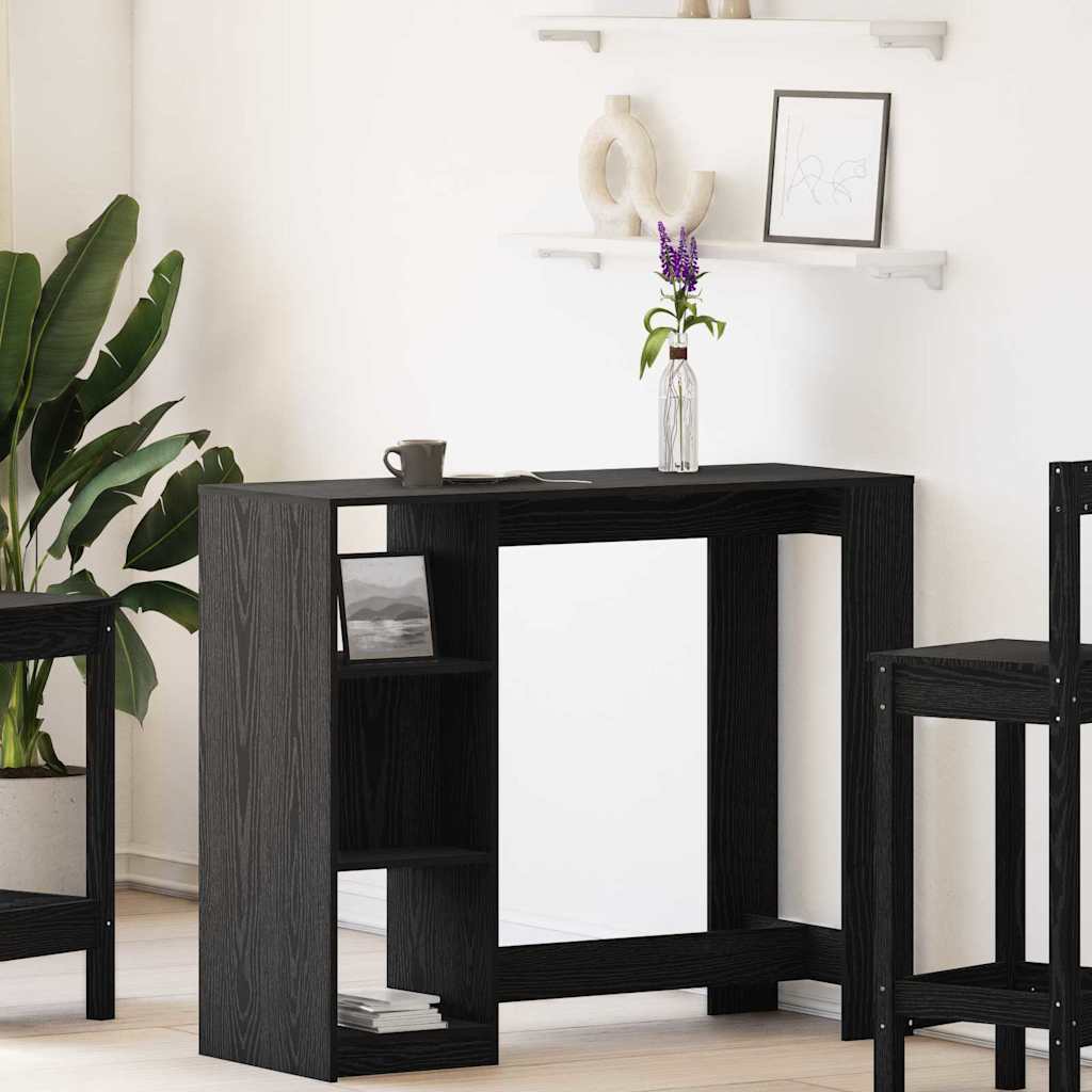 vidaXL Bar Table 124 x 46 x 103.5 cm Engineered Wood Black Oak 1
