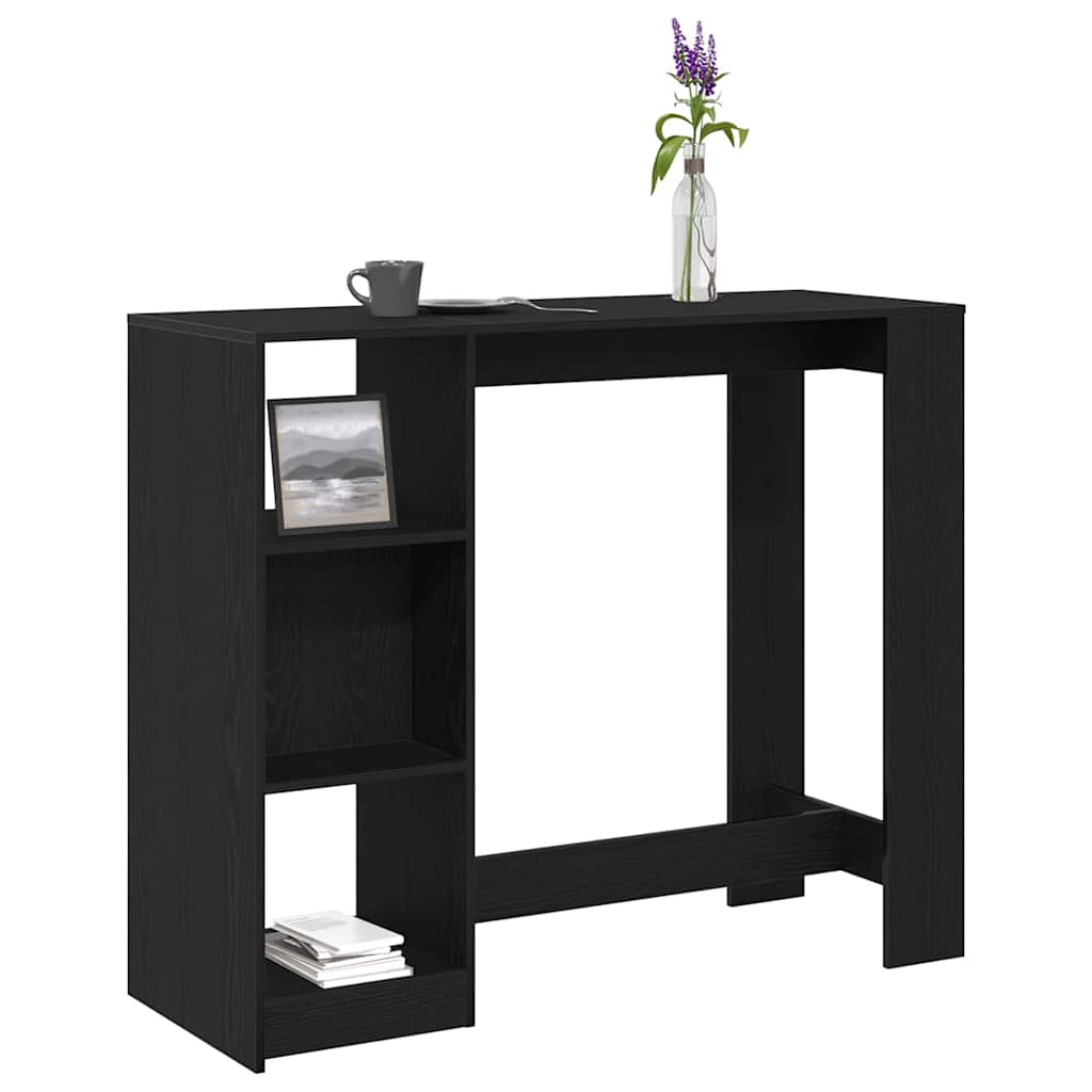 vidaXL Bar Table 124 x 46 x 103.5 cm Engineered Wood Black Oak 3