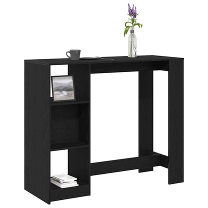 vidaXL Bar Table 124 x 46 x 103.5 cm Engineered Wood Black Oak 3