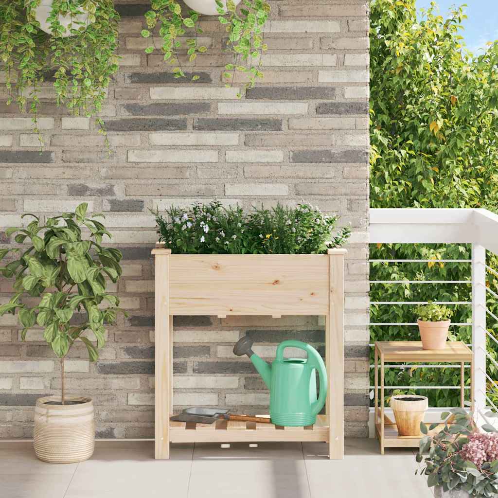 vidaXL Garden Planter Beige 71 x 37 x 76.5 cm Solid Fir Wood 1