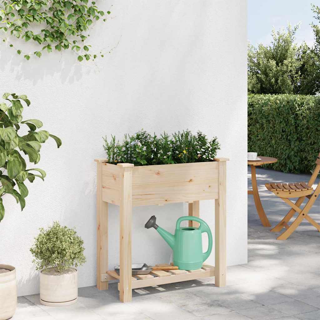 vidaXL Garden Planter Beige 71 x 37 x 76.5 cm Solid Fir Wood 4