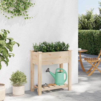 vidaXL Garden Planter Beige 71 x 37 x 76.5 cm Solid Fir Wood 4