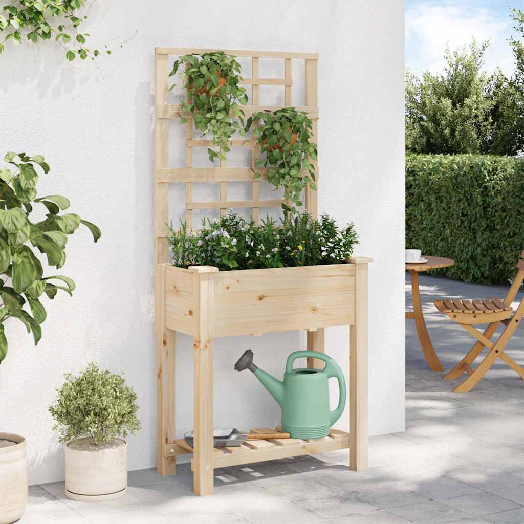 vidaXL Garden Planter Beige 71 x 38 x 152 cm Solid Fir Wood 4