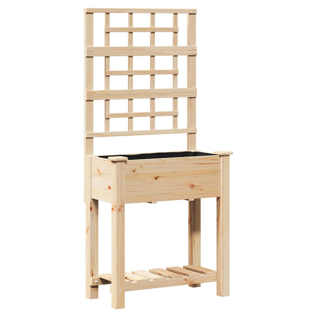 vidaXL Garden Planter Beige 71 x 38 x 152 cm Solid Fir Wood 2