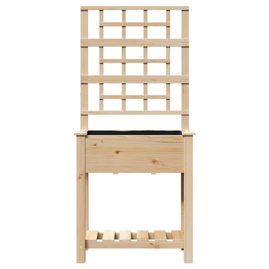 vidaXL Garden Planter Beige 71 x 38 x 152 cm Solid Fir Wood 5